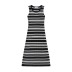 Striped Round Neck Sleeveless A-Line Mid-Length Dress NSXDX135739