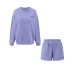 Round neck long-sleeved loose sweatshirt letter embroidered elastic waist shorts set NSXDX135744