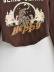 Top corto ajustado de manga larga con estampado de letra de tigre y cuello redondo en contraste de color NSXDX135751