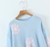 Round neck flower long sleeves loose pullover sweater NSXDX135758