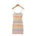 striped print knitted slip sheath dress NSXDX135761