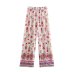 straight wide leg floral print pants NSAM135762