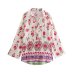 lapel long-sleeved floral print shirt NSAM135763