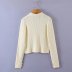 solid color pearl button lapel knitted cardigan NSAM135766