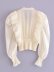 suéter de manga larga con cuello de pico francés y costuras de gasa NSAM135768