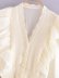 suéter de manga larga con cuello de pico francés y costuras de gasa NSAM135768