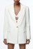 chaqueta de traje recta de manga larga con un solo botón en color liso NSAM135770