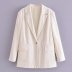 solid color single button straight long sleeve suit jacket NSAM135770