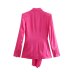 solid color bow silk satin texture long sleeve suit jacket NSAM135771