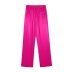 solid color high waist silk satin texture wide leg pants NSAM135772