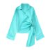 solid color silk satin double-breasted shirt NSAM135774