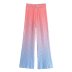 pantalones acampanados plisados de color degradado con cintura elástica NSAM135775