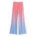 elastic waist gradient color pleated bell-bottoms pants NSAM135775