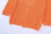 solid color jacquard mesh V-neck knitted crop cardigan NSAM135778