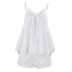 solid color pleated loose camisole and shorts set NSSQS135804