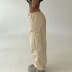 solid color wide leg drape tooling pockets straight pants NSGXF135831