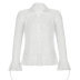 solid color see-through trumpet sleeve lapel cardigan NSGXF135840