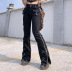 low waist loose wide leg flared jeans NSGXF135842