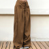 solid color woven drape full-length loose trousers NSGXF135843
