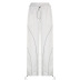 pantalones con cordón elástico de cintura alta de color sólido NSGXF135884