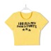 Camiseta corta ajustada con cuello redondo y manga corta con estampado de letras NSXDX135914