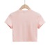 letter printing short-sleeved round neck slim crop T-shirt NSXDX135915