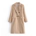 solid color lapel long sleeve straight coat NSAM135917