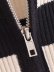 lapel striped long-sleeved full zipper cardigan NSAM135918