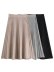 falda acampanada con cintura elástica y plisada en color liso NSAM135926