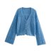 solid color artificial jewelry button knitted cardigan NSAM135929