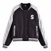 contrast color stitching quilted cotton-padded letter jacket NSAM135933