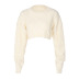 solid color pullover cropped knitted sweater NSTNV135950
