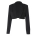 solid color long sleeve lapel crop suit jacket NSTNV135952