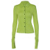 lapel buttoned bell sleeves solid color cardigan NSTNV135955