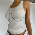 round neck sleeveless solid color crop top NSHLJ135211