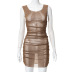 vestido de tubo transparente de malla de color sólido para cubrir el bikini NSHLJ135214