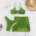 solid color split backless bikini three-piece swimwear set NSOLY135243