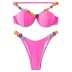 colorful flower band stitching solid color split bikini NSOLY135249