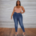 jeans ajustados simples de cintura alta de talla grande NSWL135256