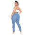 jeans ajustados simples de cintura alta de talla grande NSWL135256