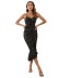 demand-side printing sleeveless V-neck drawstring slim dress NSJKW135270