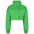solid color lapel Velcro button long-sleeved crop cotton jacket NSKAJ135297
