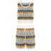 Wool Knit Striped Slim Fit Round Neck vest High Waist Drawstring shorts Two-piece Set NSKAJ135319