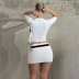 solid color tight round neck short-sleeved top and skirt two-piece set NSKAJ135332