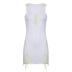contrast color strap V-neck sleeveless tight irregular dress NSKAJ135365