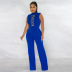 solid color round neck sleeveless jumpsuit multi colors NSCYF135375