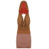 contrast color stitching deep V sleeveless hooded slim dress NSKAJ135391