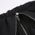 solid color woven high waist zipper V-shaped loose straight pocket overalls NSKAJ135401
