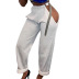 pantalones holgados de cintura alta con cinturón de color liso NSWWW135424