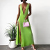 solid color sexy deep V-neck sleeveless slit dress NSWWW135427